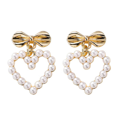 Brincos Coração de Pérolas