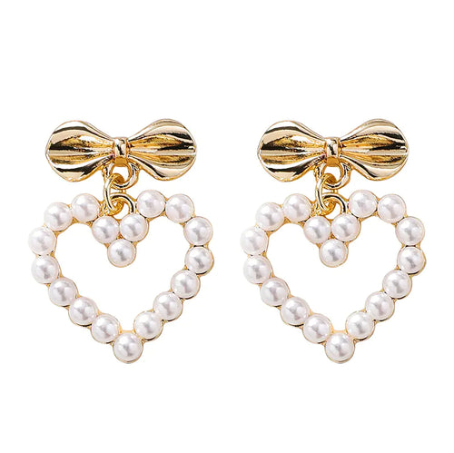 Brincos Coração de Pérolas