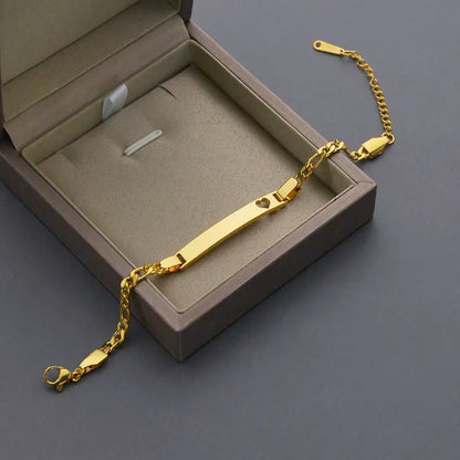 Pulseira de Aço Inoxidável com Coração