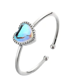 Anel em Forma de Coração da Lua Aurora